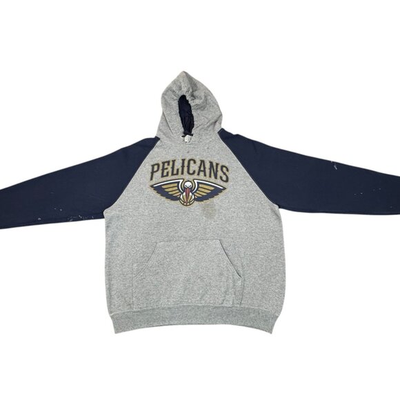 New Orleans Pelicans Colorblock Hoodie Gray & Navy Sz Large - Picture 1 of 2